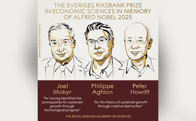 Nobel economics prize goes to 3 researchers for explaining innovation-driven economic growth